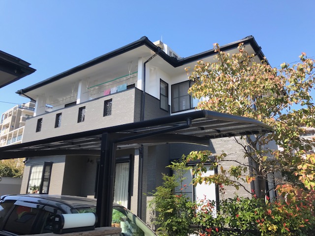 9月29日完成です。福岡市西区下山門・U様邸　屋根塗装・外壁塗装・付帯部塗装・目地シーリング打ち替え工事