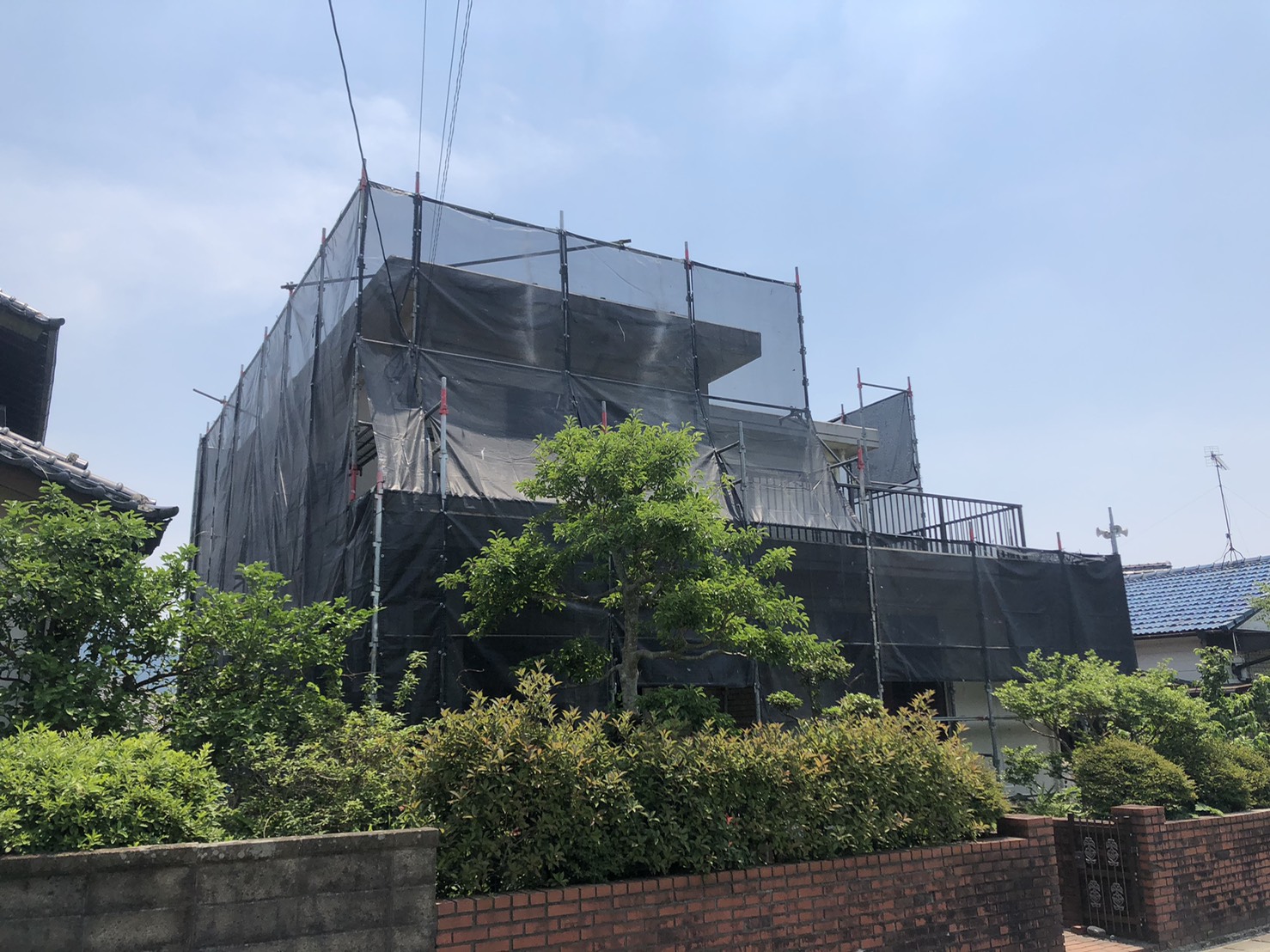 筑紫野市吉木・O様邸　外壁塗装・防水塗装工事　6/15着工です。