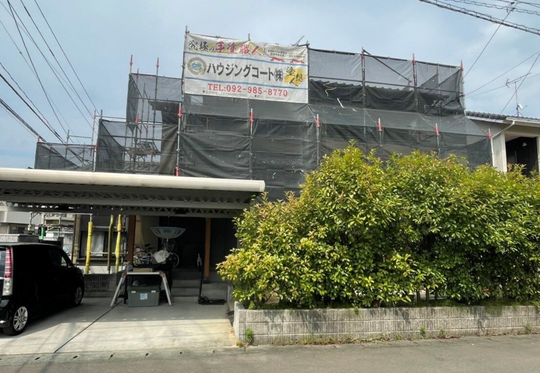 筑紫野市針摺東・M様邸　外壁塗装・屋根塗装工事　6/26着工です。