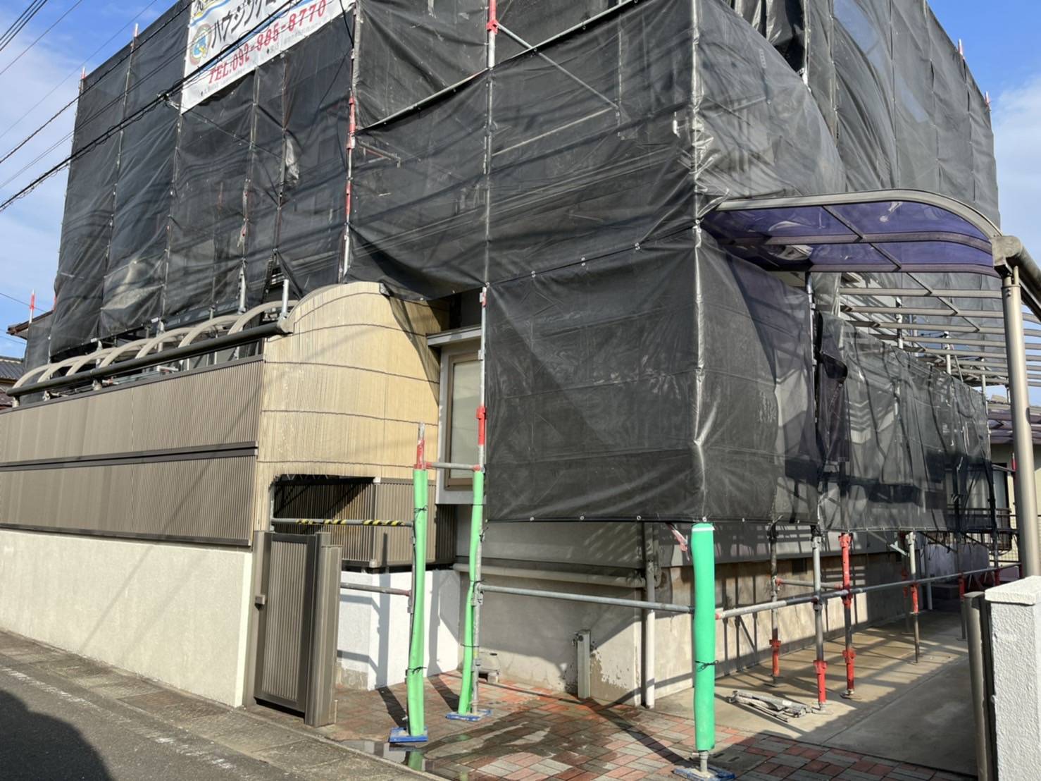 太宰府市長浦台・K様邸　外壁塗装・屋根塗装工事　2/15着工です。