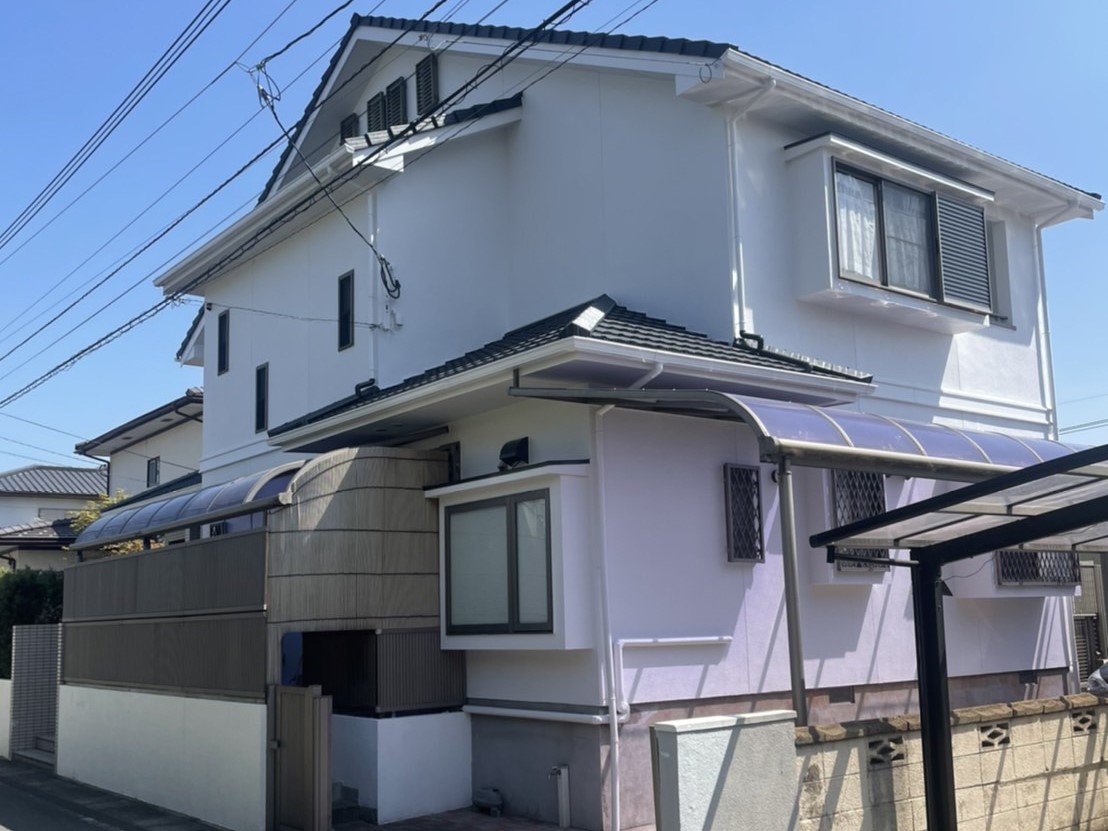 太宰府市長浦台・K様邸　外壁塗装・屋根塗装工事　3/14完成です。