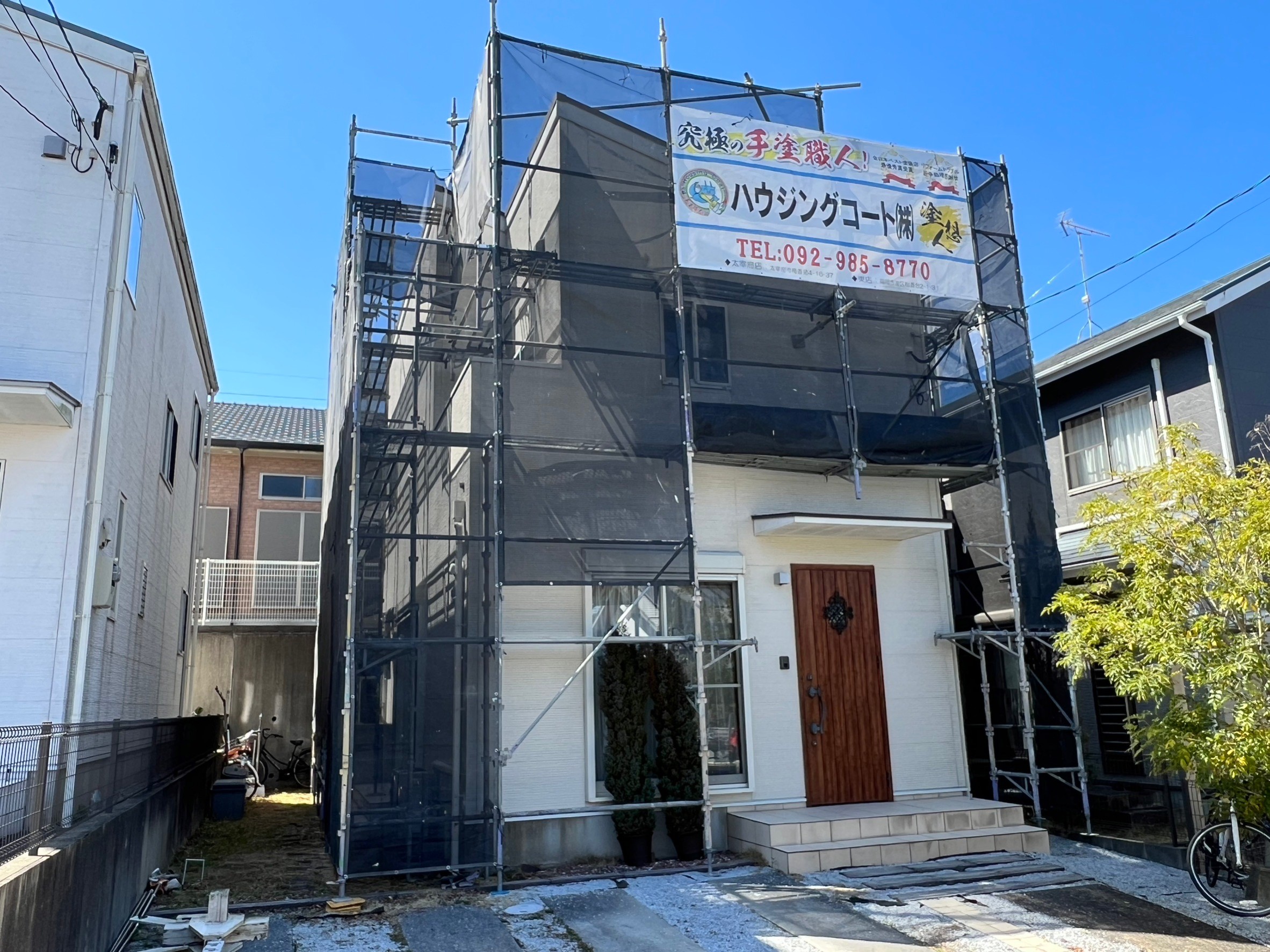 福岡県筑紫野市若江・K様邸　外壁塗装・屋根塗装工事　3/14着工です。【ホームページより】