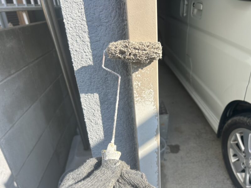 福岡県太宰府市青山のF様邸でシャッター塗装を行いサビ落としから下塗り上塗りまで丁寧に仕上げました!