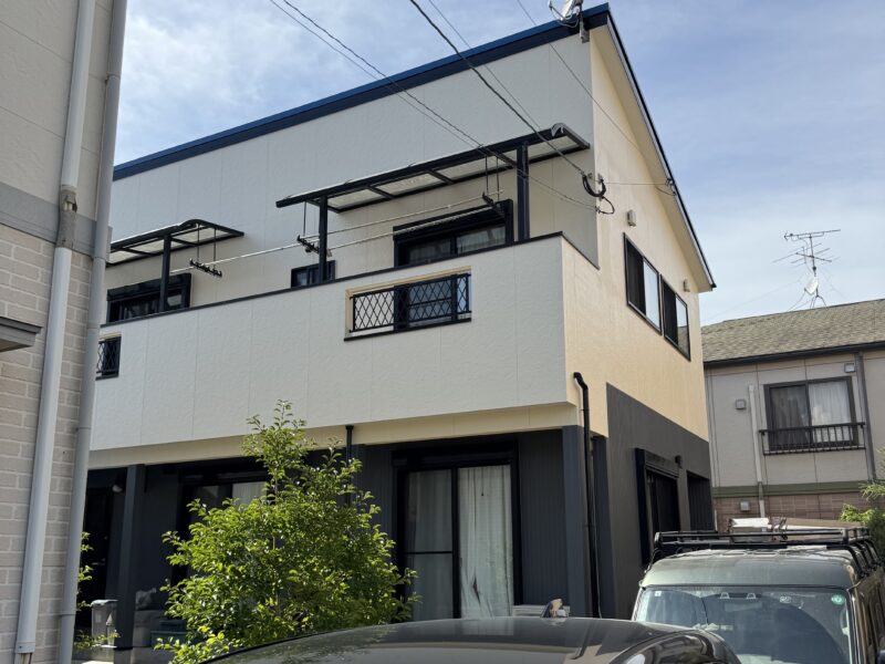 福岡県福岡市早良区田村のS様邸で色あせを改善する外壁塗装と防水性能を高める屋根塗装工事を行いました。2026年7月30日完成です。【HPより】