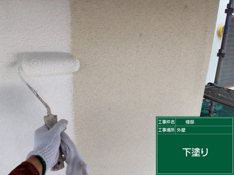 福岡県筑紫野市美しが丘南のM様邸で日本ペイントの「グランセラトップ」を使用し、塗膜の防水性能を整える外壁塗装工事を行いました。2026年9月2日完成です。【HPより】