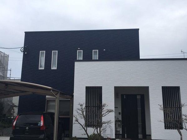 2/29完成です。朝倉市一木・M様邸　外壁塗装・屋根塗装工事
