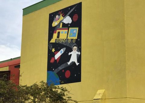 12/5完成です。太宰府市高雄・星ヶ丘保育園 外壁塗装工事・アート塗装工事