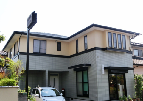 4月22日完成です。太宰府市朱雀・H様邸　外壁塗装・屋根塗装工事