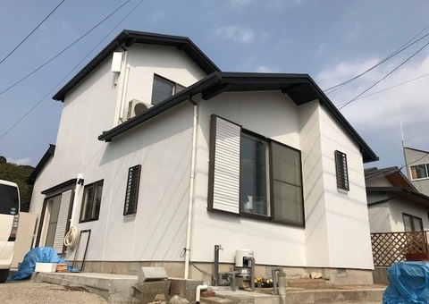 1月25日完成です。福岡県糸島市・U様邸　外壁塗装工事