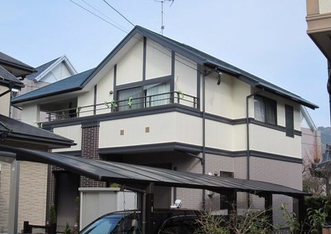 2/22完成です。太宰府市石坂・I様邸　外壁塗装・屋根塗装工事