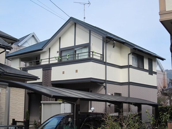 2/22完成です。太宰府市石坂・I様邸　外壁塗装・屋根塗装工事