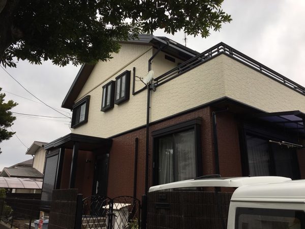 2月28日完成です。福岡市東区高美台・H様邸　外壁塗装・屋根塗装工事