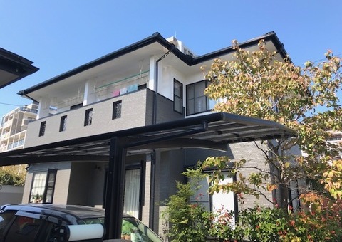 福岡県福岡市西区下山門・U様邸　屋根塗装・外壁塗装・付帯部塗装・目地シーリング打ち替え工事　9月29日完成です。