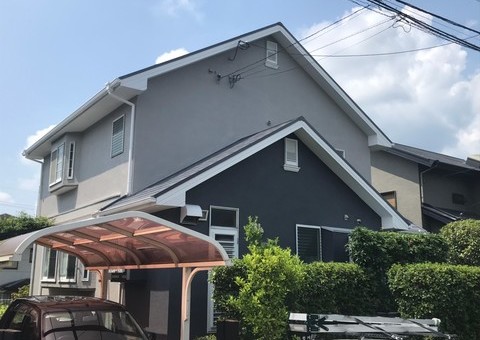 7/27完成です。筑紫野市美しが丘北・T様邸　外壁塗装・屋根塗装・一部金属サイディング張り工事