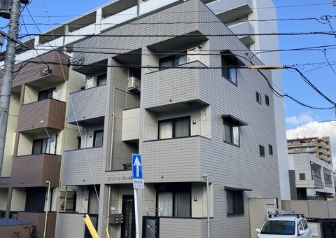 12/26完成です。博多区吉塚・Pアパート様　外壁塗装工事