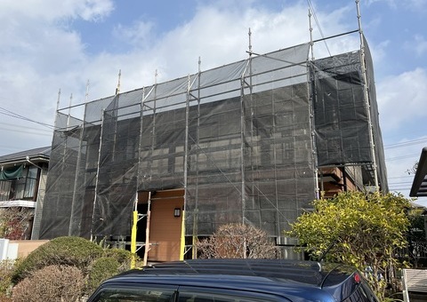 筑紫野市美しが丘南・M様邸　外壁塗装工事　1/26着工です。