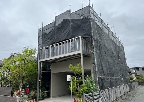 福岡県小郡市大保・T様邸　外壁塗装工事　4/15着工です。