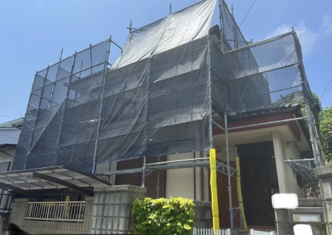 福岡県福岡市東区香椎・Y様邸　外壁塗装・部分補修工事　6/3着工です。