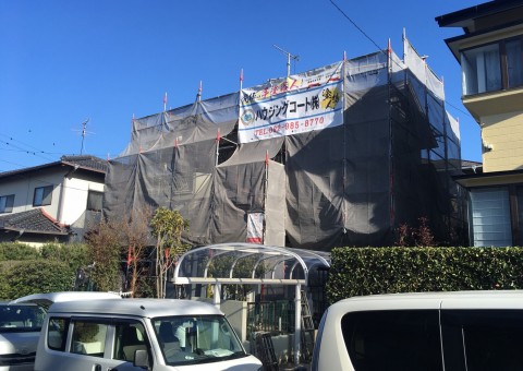 福岡県大野城市大城・F様邸　外壁塗装・屋根塗装工事　8/20着工です。【チラシより】