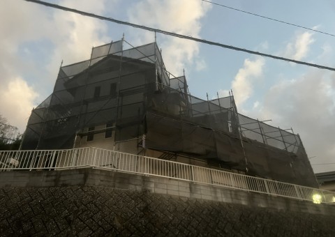 福岡県福岡市東区名島・M様邸　外壁塗装工事　1/23着工です。【ホームページより】