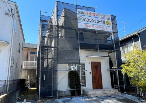 福岡県筑紫野市若江・K様邸　外壁塗装・屋根塗装工事　3/14着工です。【ホームページより】