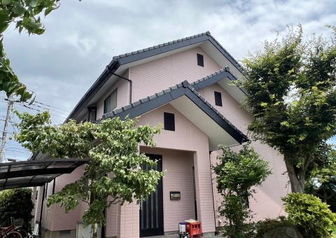 福岡県三潴郡大木町のN様邸で超低汚染フッ素レボを使用して外壁塗装工事を行いました。6/27完成です。【ホームページより】