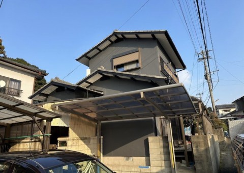 福岡県太宰府市国分のM様邸でナノコンポジットW・SIを使用した外壁塗装工事を行いました。12/26完成です。【チラシより】